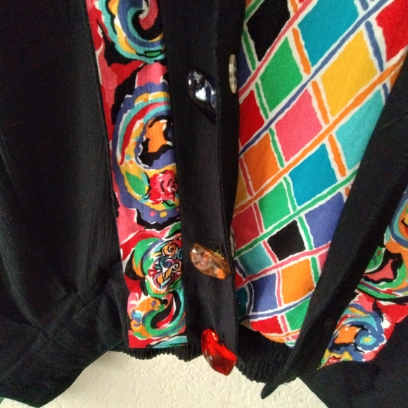 Vintage 80's abstract art Ballero Jacke by Carol Little - Picture 6 of 6